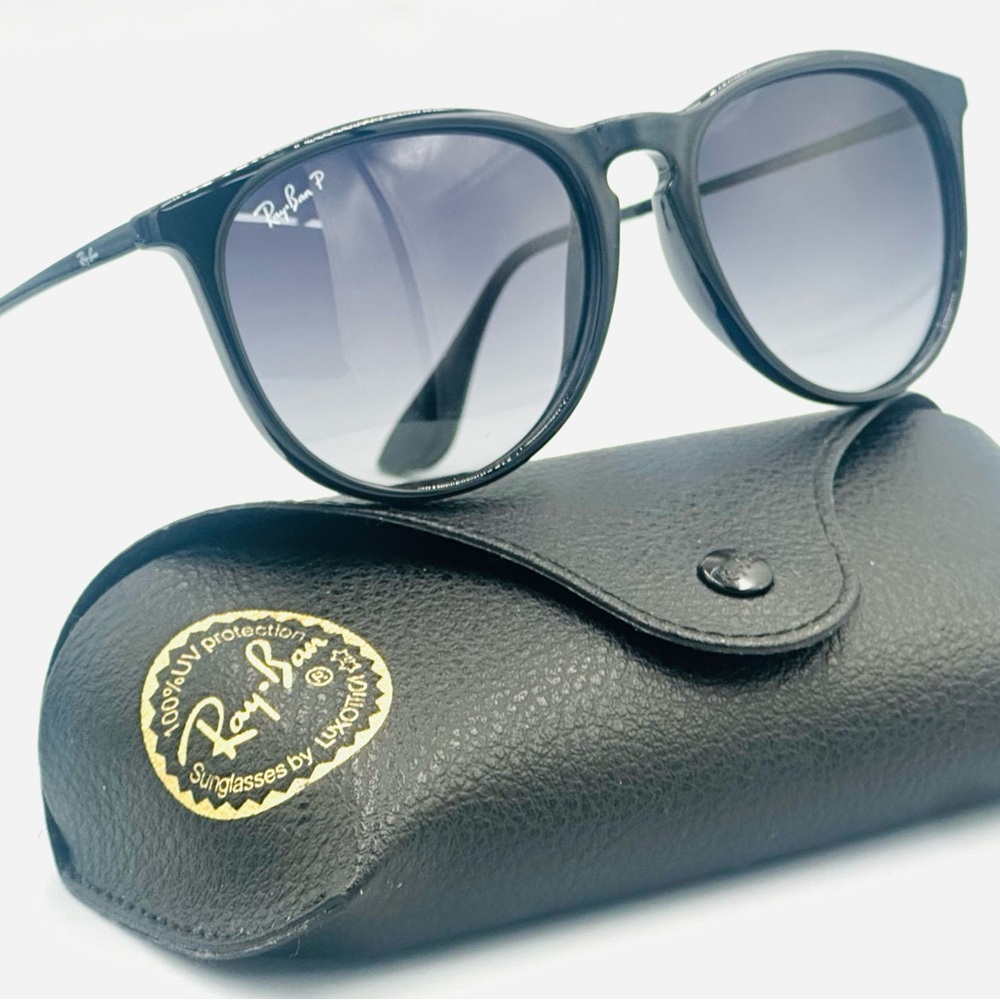 Ray-Ban Erika Women’s Polarized Sunglasses RB4171 54m Black w Gradient Grey Lens